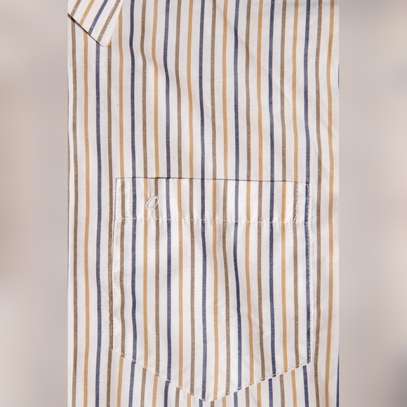 Opulent - Short sleeve - Button down - yellow and blue striped - Picture 4 of 4
